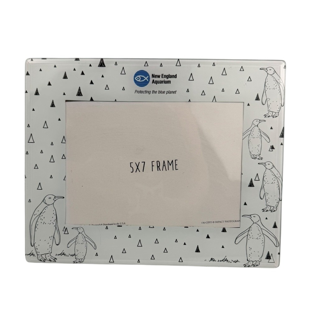 Vintage New England Aquarium Picture Frame Penguin Decor 5x7 Photo Display A72Q‎